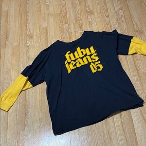 Fubu Jeans Black and Yellow Long Sleeve Shirt